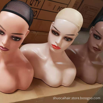 Training Mannequin Head Canvas Block Head Display Styling Mannequin Manikin Wig Stand Free Get T Needle Holder